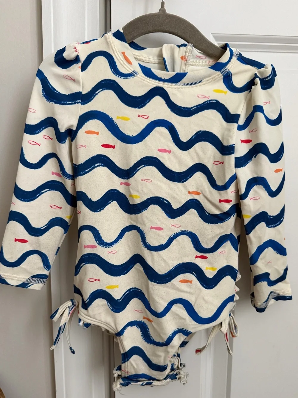 Quince Long Sleeve tie One-piece swimsuit - size 2T